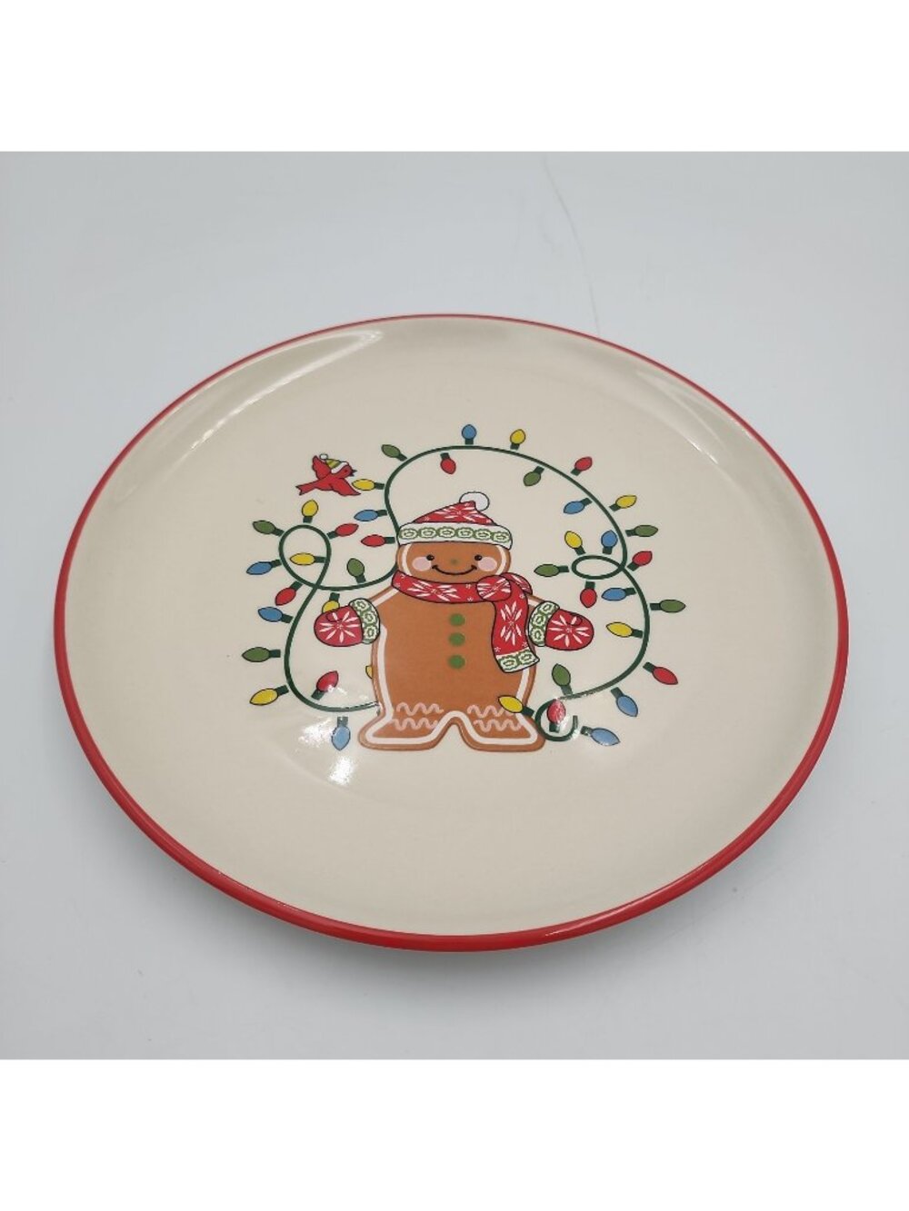 temptations gingerbreadman Plate 8" Christmas Ceramic